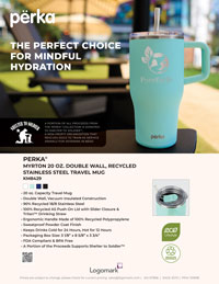 KM8429 - Perka® Myrton 20 oz. Double Wall, Recycled Stainless Steel Travel Mug